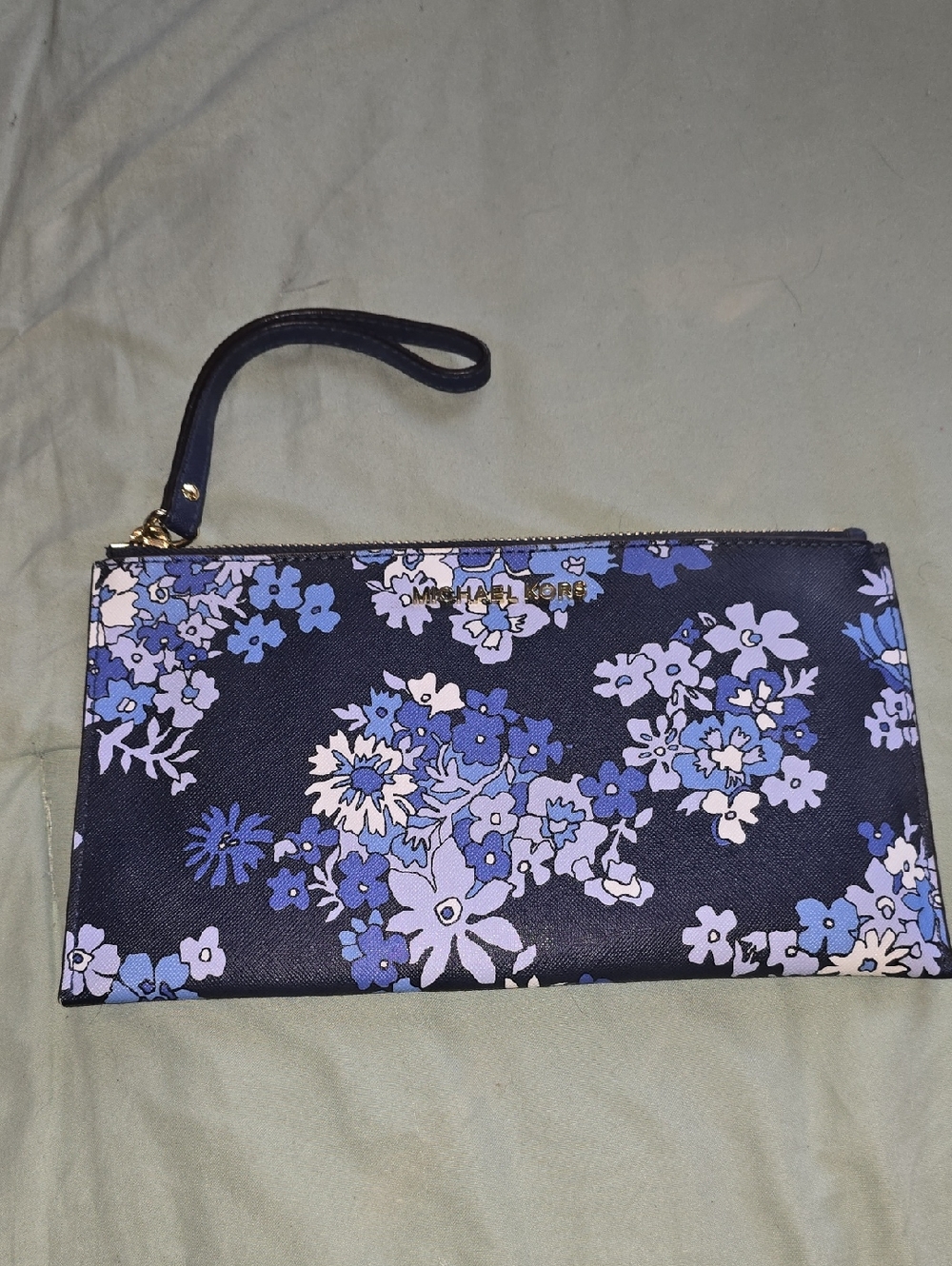 Michael Kors Navy Floral Wristlet
